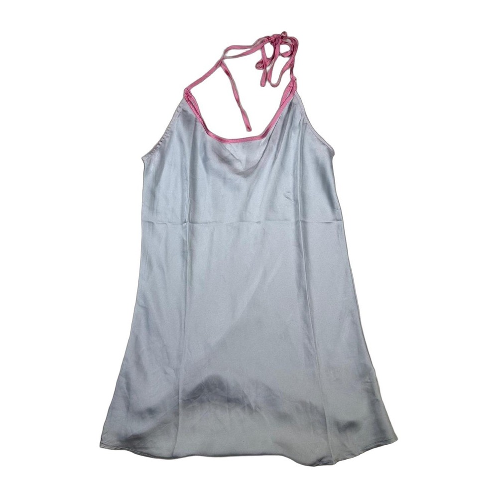 Intimately Free People Plein Air Combo Halter Slip Dress Sky Blue Pink Small NEW